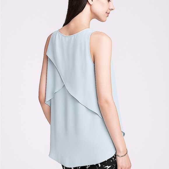 Banana Republic Layer Back Blousy Tank Dusty Teal Mint Green Lightweight Tiers - Picture 2 of 12